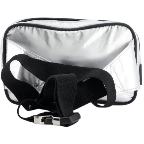 NEW PACO RABANNE  Fanny Pack Silver and Black Belt Bag - Picture 2 of 11